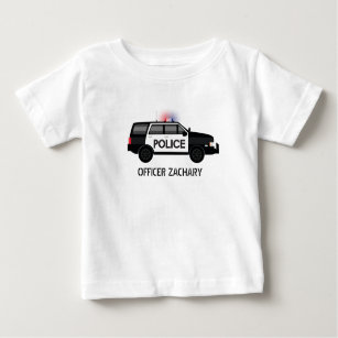 Camiseta Para Bebê Oficial de Polícia SUV Aniversário