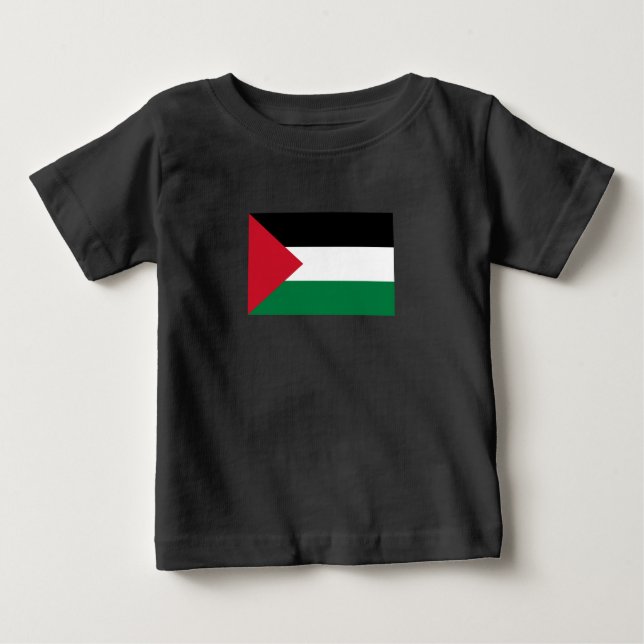 Camiseta Para Bebê oficialmente pavilhão do Estado da Palestina (Frente)
