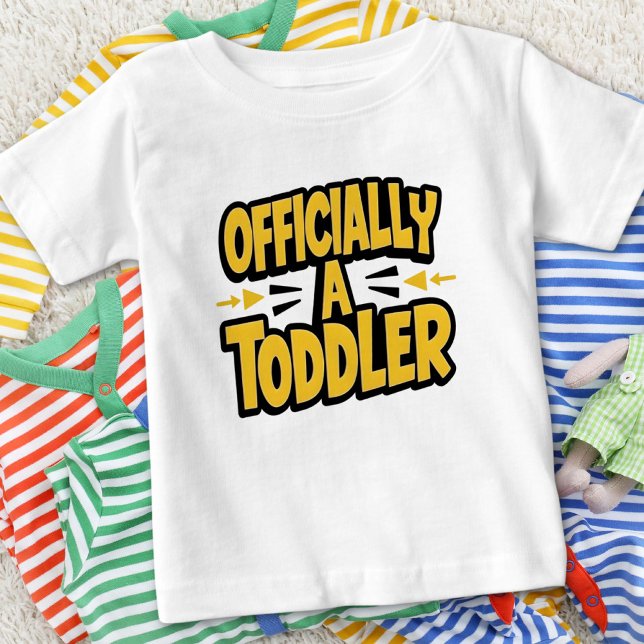 Camiseta Para Bebê "Oficialmente um Toddler" Primeiro Aniversário (Criador carregado)