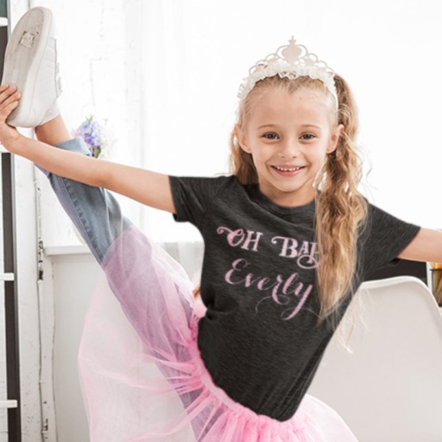 Camiseta Para Bebê Oh Menina Personalizada Rosa Menina (Criador carregado)