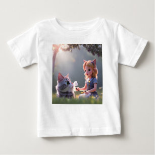 Camiseta Para Bebê Oh Meu Adorável Gato