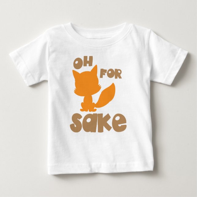 Camiseta Para Bebê Oh Para Fox Sake, Fox Silhouette, Woodland Animal (Frente)