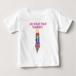 Camiseta Para Bebê Oh que divertido! Sorvete personalizado de primeir