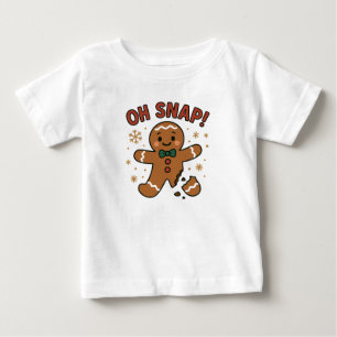 Camiseta Para Bebê Oh Snap! Design de Biscoito de Gengibre Engraçado