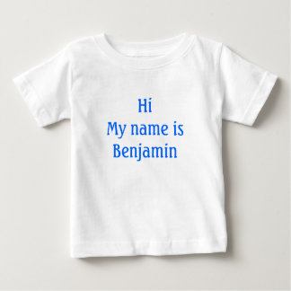 Camiseta Para Bebê Oi, meu nome é Benjamin