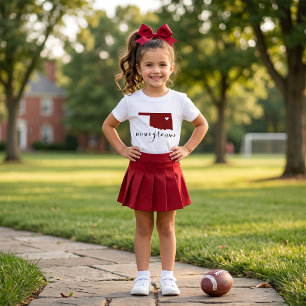 Camiseta Para Bebê Oklahoma Caseiro Carmesim e Preto