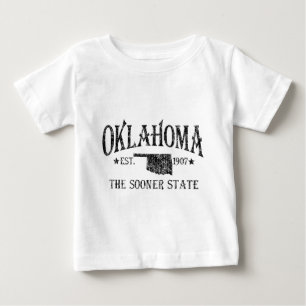 Camiseta Para Bebê Oklahoma - O Estado dos Pioneiros