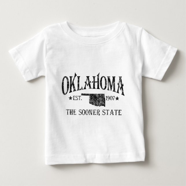 Camiseta Para Bebê Oklahoma - O Estado Mais Cedo (Frente)