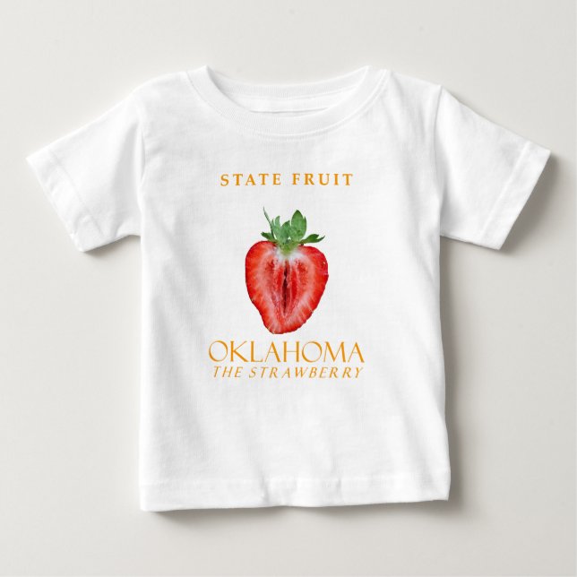 Camiseta Para Bebê Oklahoma Territory Fruta The Strawberry (Frente)