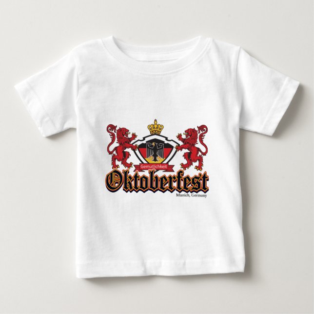 Camiseta Para Bebê Oktoberfest 2 Lions (Frente)