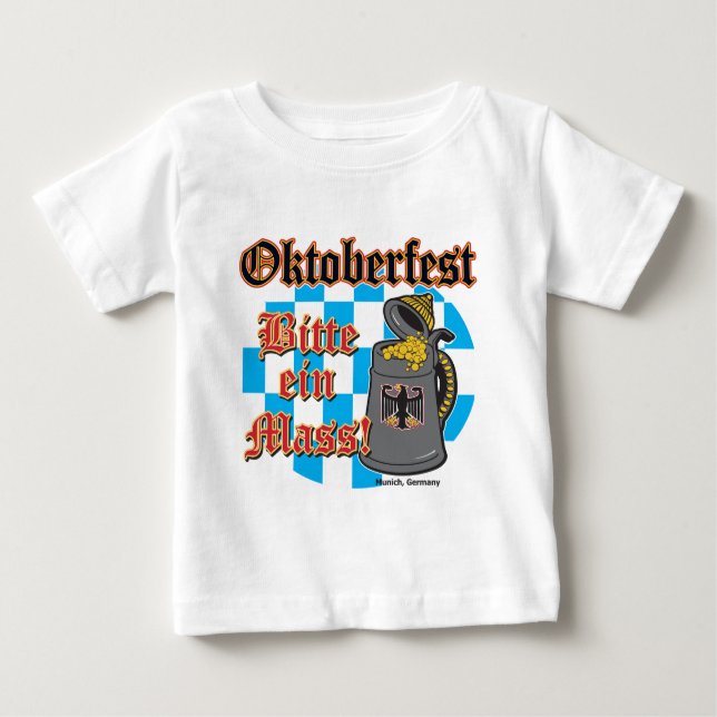 Camiseta Para Bebê Oktoberfest Bitte ein Mass (Frente)
