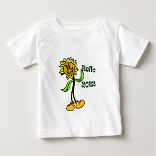 Camiseta Para Bebê olá 2022, girassol engraçado 2022