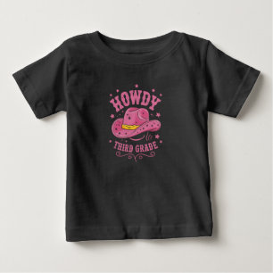 Camiseta Para Bebê Olá 3ª Série Cowboy Cowgirl De Volta à Escola