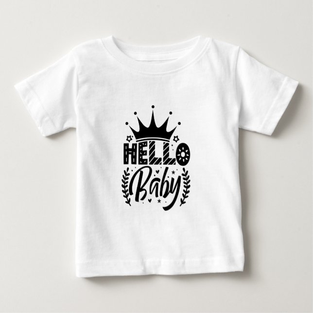 Camiseta Para Bebê Olá bebê  (Frente)