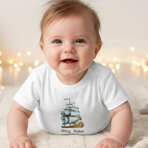 Camiseta Para Bebê Olá camarada Bebê náutico