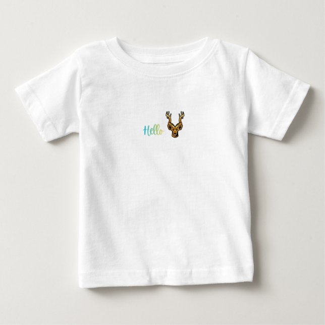 Camiseta Para Bebê Olá Cervo (Frente)
