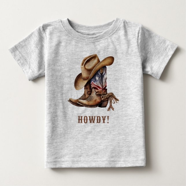 Camiseta Para Bebê Olá cowboy do oeste selvagem (Frente)