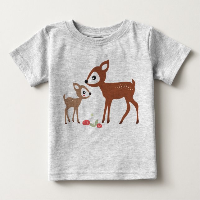 Camiseta Para Bebê Olá, Deer! Creeper de Criança orgânica (Frente)