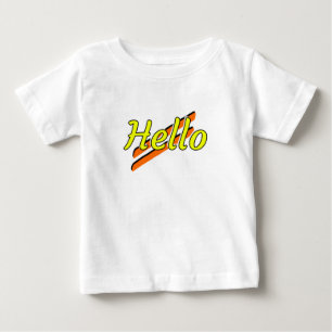 Camiseta Para Bebê Olá design em uma camiseta branca de bebê
