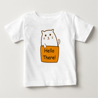 Camiseta Para Bebê Olá! lá t-shirt bonito do gatinho do gato