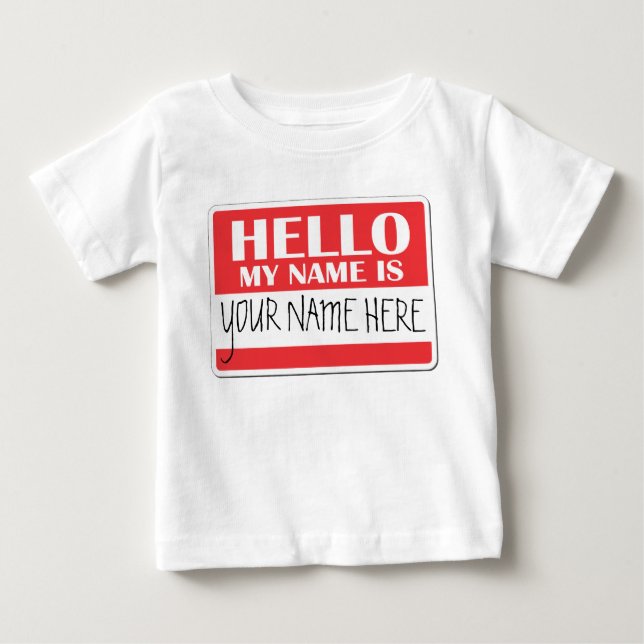 Camiseta Para Bebê Olá! meu nome é (Frente)