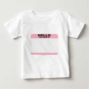 Camiseta Para Bebê Olá! meu nome é cópia COR-DE-ROSA VAZIA