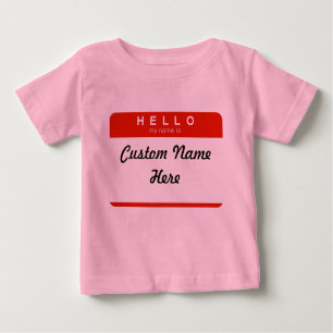 Camiseta Para Bebê Olá! meu nome é (o costume)