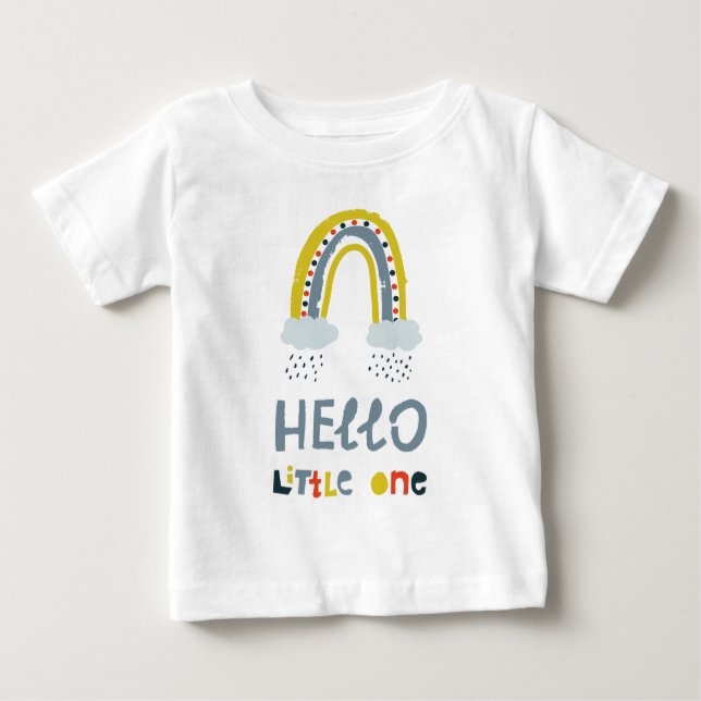 Camiseta Para Bebê Olá, Meu Pequeno Arco-Íris (Frente)