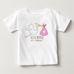 Camiseta Para Bebê Olá Mundo Bebê Menino Eu Sou Sebastião Personaliza