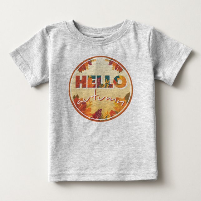 Camiseta Para Bebê Olá outono (Frente)