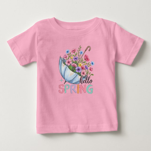 Camiseta Para Bebê Olá Primavera (Frente)