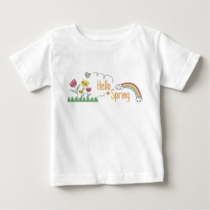 Camiseta Para Bebê Olá Primavera