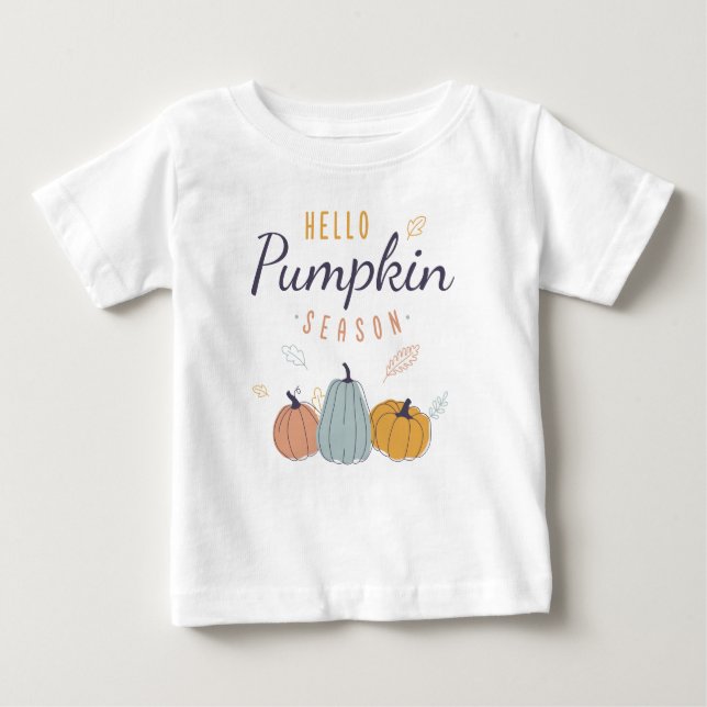 Camiseta Para Bebê Olá, Pumpkin Season (Frente)