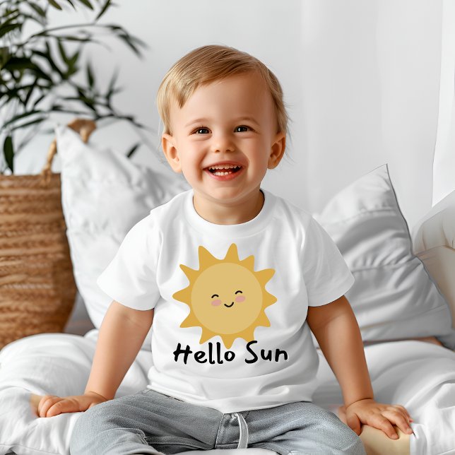 Camiseta Para Bebê Olá, sol (Criador carregado)