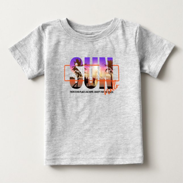 Camiseta Para Bebê Olá, Sol (Frente)