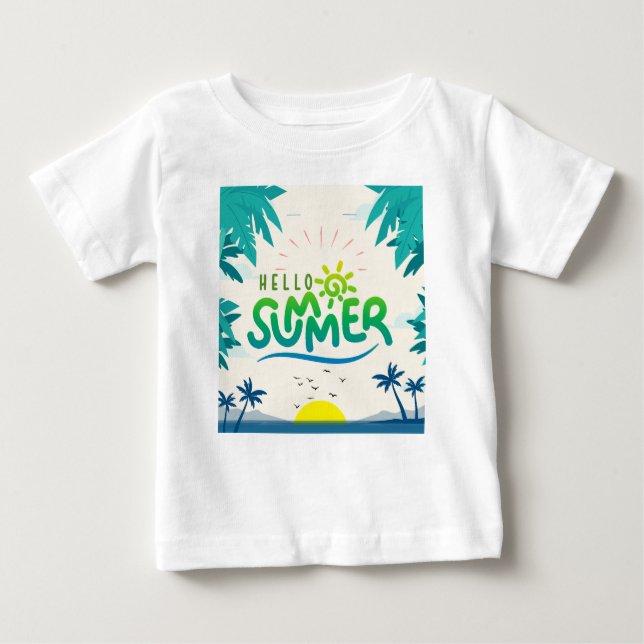 Camiseta Para Bebê Olá Summer (Frente)