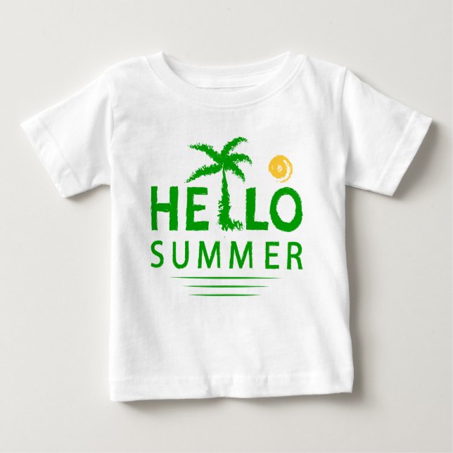 Camiseta Para Bebê Olá Summer (Frente)