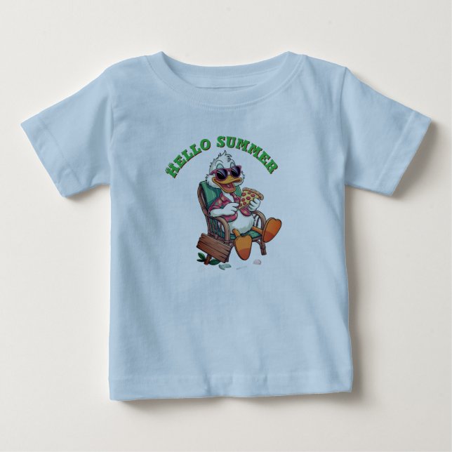 Camiseta Para Bebê Olá verão (Frente)