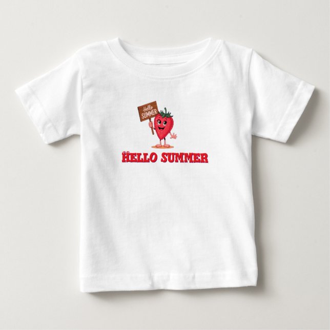 Camiseta Para Bebê Olá verão (Frente)