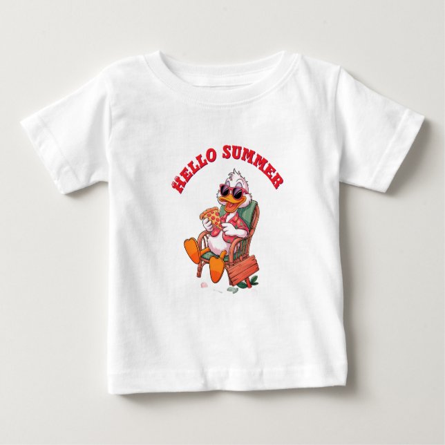Camiseta Para Bebê Olá verão (Frente)