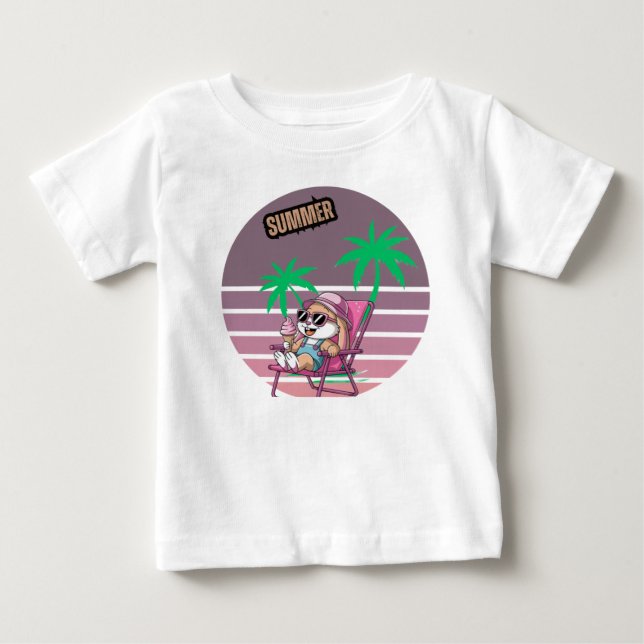 Camiseta Para Bebê Olá verão (Frente)