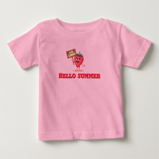 Camiseta Para Bebê Olá verão (Frente)