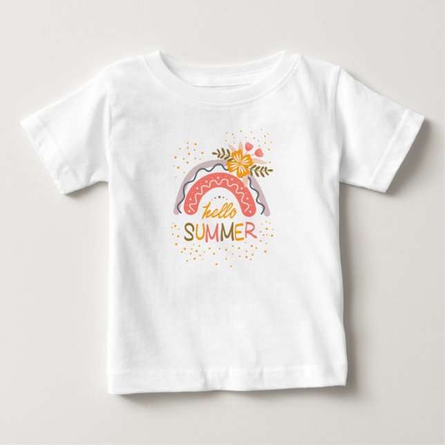 Camiseta Para Bebê Olá verão (Frente)