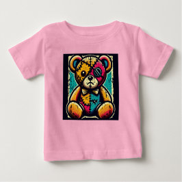 Camiseta Para Bebê Old Teddybear, creepy