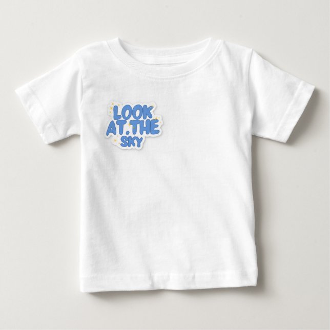 Camiseta Para Bebê Olhe para o céu (Frente)