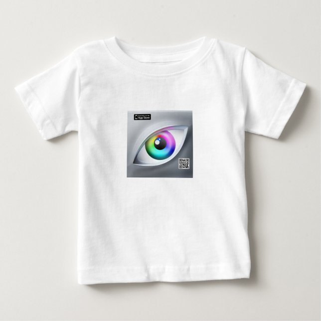 Camiseta Para Bebê Olho De criança Para Longa Cores (Frente)