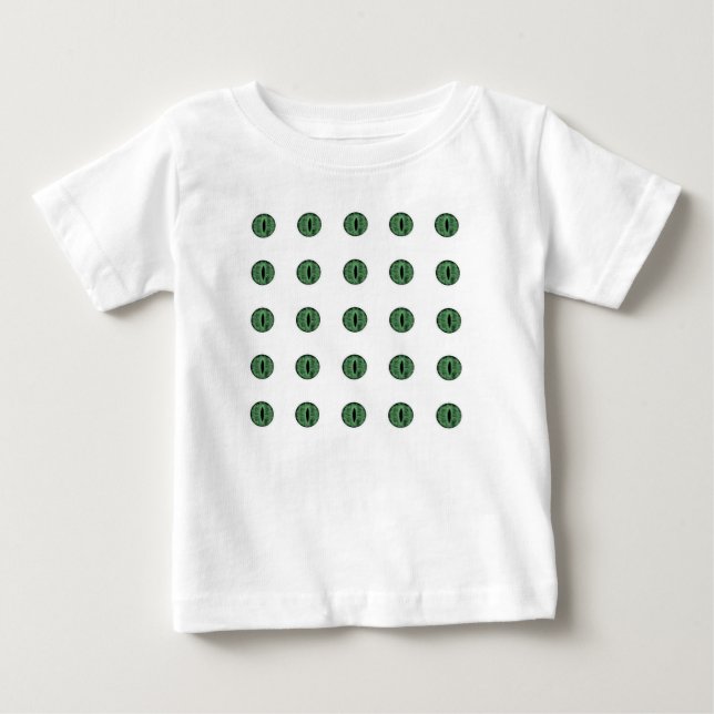 Camiseta Para Bebê Olhos de Bolinhas Verde do Halloween (Frente)
