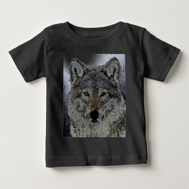 Camiseta Para Bebê Olhos de Lobo (Frente)