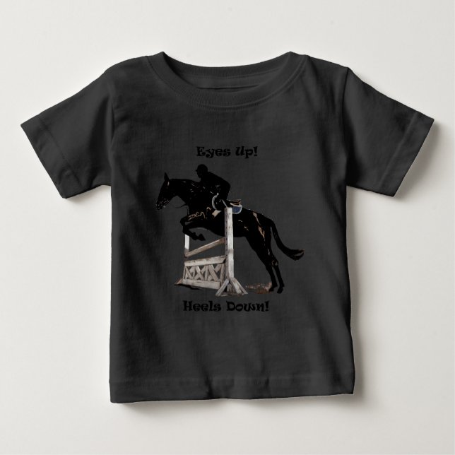 Camiseta Para Bebê Olhos Para Cima! Acalme-Se! Cavalo (Frente)