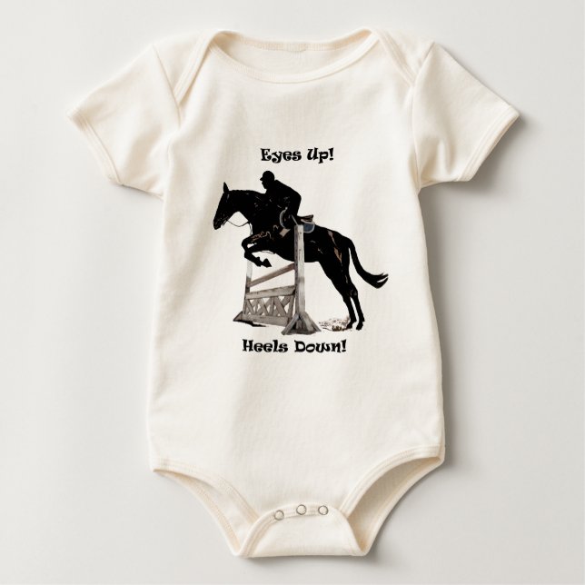 Camiseta Para Bebê Olhos Para Cima! Acalme-Se! Cavalo (Frente)